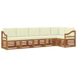 vidaXL Ensemble de canapés d'extérieur 6 pc Naturel et Crème Polyester