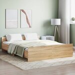 vidaXL Cadre de lit tête de lit et pied de lit chêne sonoma 140x200 cm
