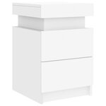 vidaXL Tables de chevet avec lumières LED 2 Pièces blanc 35x39x55 cm