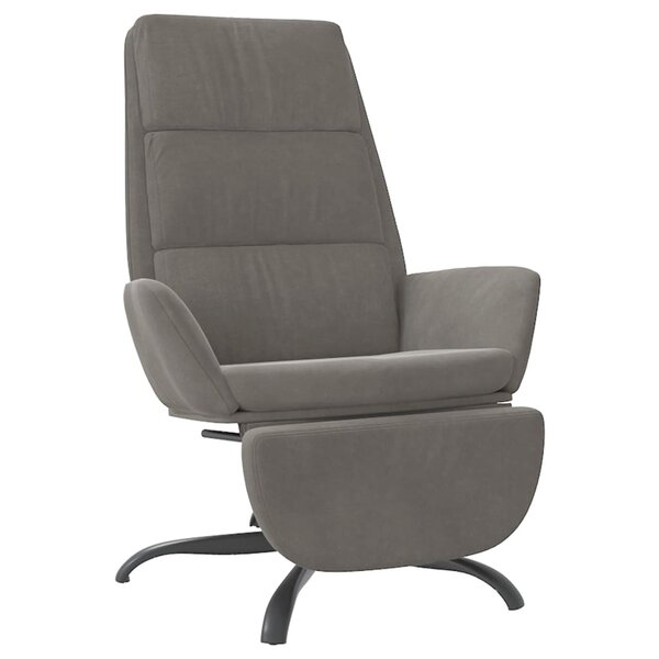 vidaXL Chaise de relaxation avec repose-pied Gris clair Velours