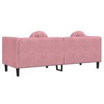 vidaXL Canapé avec coussins 3 places rose velours