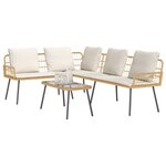 vidaXL Ensemble de canapé de jardin 2 pc Naturel polyrotin