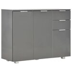 vidaXL Buffet Gris brillant 107x35x80 5 cm