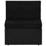 vidaXL Salon de jardin 5 Pièces avec coussins Noir Résine tressée