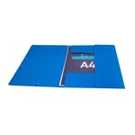 Chemises À Élastiques Carte Lustrée 3 Rabats Monobloc - Bleu - X 50 - Exacompta