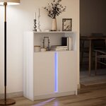 vidaXL Buffet avec LED blanc 77x34x100 cm bois d'ingénierie