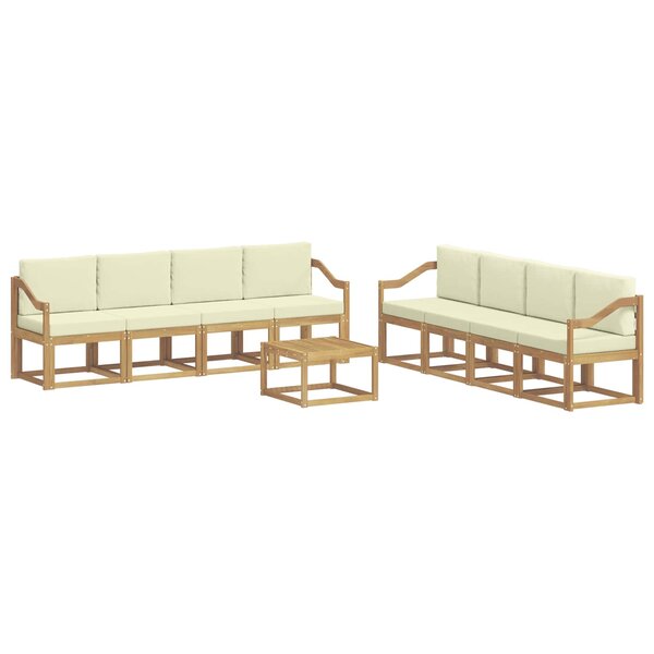 vidaXL Ensemble de canapés d'extérieur 9 pc Blanc et crème
