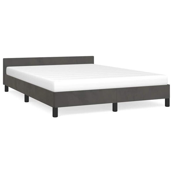 vidaXL Cadre de lit sans matelas gris foncé 140x190 cm velours
