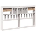 vidaXL Tête de lit avec rangement blanc 180 cm bois massif de pin