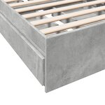 vidaXL Cadre de lit avec tiroirs sans matelas gris béton 90x190 cm