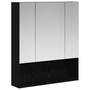 vidaXL Armoire Miroir de Salle de Bain Chêne noir 60 x 14.5 x 70 cm
