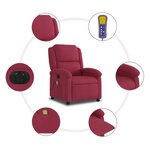 vidaXL Fauteuil inclinable massage électrique rouge bordeaux velours