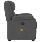 vidaXL Fauteuil de massage inclinable Gris foncé Tissu