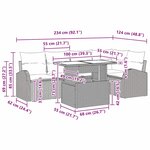 vidaXL Ensemble de canapé de jardin 6 pièces en polyrotin avec coussins gris clair
