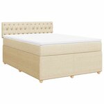 vidaXL Sommier à lattes de lit avec matelas Crème 140x190 cm Tissu