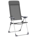 vidaXL Chaises de camping pliables lot de 4 Gris Aluminium