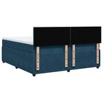 vidaXL Sommier à lattes de lit et matelas bleu 180x200 cm velours