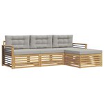 vidaXL Ensemble de canapés d'extérieur 4 pc Blanc et gris clair