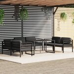 vidaXL Salon de jardin 7 Pièces avec coussins Aluminium Anthracite