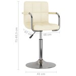 vidaXL Tabouret de bar Crème Tissu