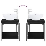 vidaXL Vanité de lavabo mural Noir 49 5 x 44 5 x 65 cm
