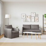 vidaXL Canapé 2 Pièces Taupe 196 x 82 x 85 cm tissu
