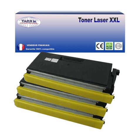 3 Toners compatibles avec Brother TN6600 pour Brother MFC9650, MFC9660, MFC9750, MFC9760, MFC9850, MFC9860, MFC9870, MFC9880 - 6 000 pages - T3AZUR