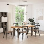 vidaXL Table à manger 220x100x74 cm bois de chêne massif ovale