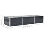 vidaXL Lit surélevé de jardin Anthracite 240x80x45 cm Acier galvanisé