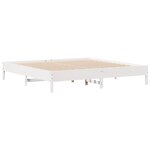 vidaXL Cadre de lit sans matelas blanc 200x200 cm bois massif de pin