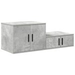vidaXL Armoire de rangement Gris béton 118 x 41 x 40 cm