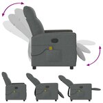 vidaXL Fauteuil de massage inclinable Gris foncé Tissu