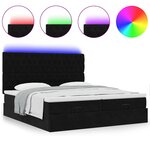 VidaXL Cadre de lit ottoman avec matelas noir 180x200cm velours