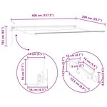vidaXL Auvent rétractable électrique Crème et Anthracite 4 x 2 m