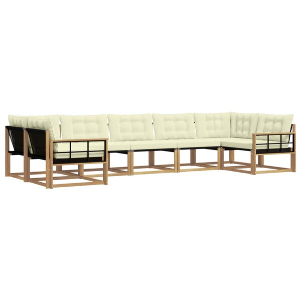 vidaXL Ensemble de canapés d'extérieur 7 Pièces Blanc et crème