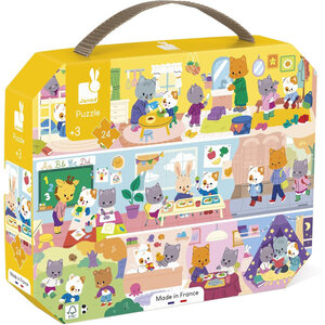 Puzzle - Les rituels du quotidien - 24 pièces - Dès 3 ans - 50x40cm - Poster inclus - Janod