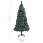 vidaXL Sapin de Noël artificiel pré-éclairé et support vert 180 cm PET