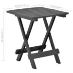 vidaXL Table pliable de jardin anthracite 45x43x50 cm plastique