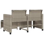 vidaXL Canapé de jardin 2 places avec table tabourets gris clair rotin