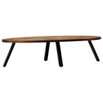 vidaXL Table basse Teck recyclé massif Ovale 120 x 60 x 30 cm