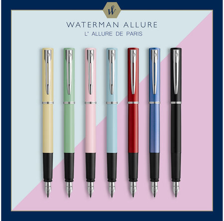 Waterman graduate allure stylo plume laque rouge satinée plume fine cartouche  encre bleu coffret cadeau - La Poste
