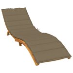 vidaXL Coussin de chaise longue taupe mélangé 200x70x4 cm tissu