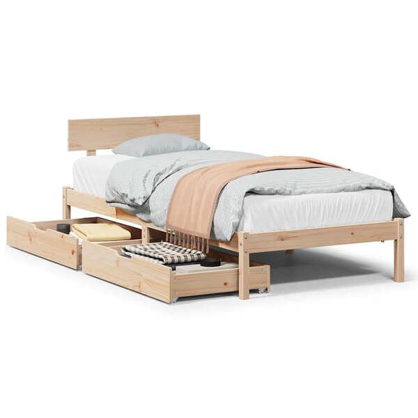 vidaXL Cadre de lit sans matelas 90x200 cm bois de pin massif