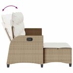 vidaXL Canapé de jardin inclinable coussins forme de L beige polyrotin