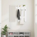 vidaXL Porte-manteau mural Blanc 100 x 10 x 100 cm Bois d'ingénierie