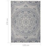 vidaXL Tapis à tissage plat d'extérieur 120x170 cm Motif bleu