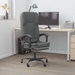vidaXL Fauteuil de massage inclinable de bureau gris foncé tissu