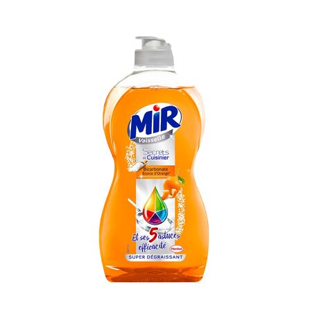 Mir Vaisselle Secret de Cuisinier Bicarbonate et Écorce d’Orange Super Dégraissant 500ml (lot de 10)