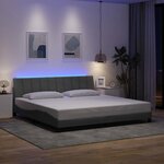 vidaXL Cadre de lit sans matelas gris clair 200x200 cm tissu