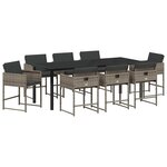 vidaXL Ensemble de salle à manger pour jardin 9 Pièces Gris polyrotin
